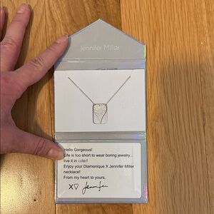 NWT Jennifer Miller lab grown diamond heart necklace